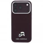 Husa Karl Lagerfeld Grained Choupette Head Metal cu MagSafe compatibila cu iPhone 17 Pro Max / 18 Pro Max, Burgundy 2 - lerato.ro