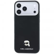 Huse si carcase iPhone 18 Pro Max, Husa Karl Lagerfeld Grained Karl Head Metal cu MagSafe compatibila cu iPhone 17 Pro Max / 18 Pro Max, Negru, lerato.ro