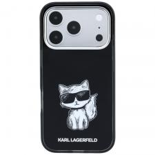 Huse si carcase iPhone 18 Pro Max, Husa Karl Lagerfeld IML Choupette Body Sketch Print cu MagSafe compatibila cu iPhone 17 Pro Max / 18 Pro Max, Negru, lerato.ro