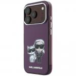 Husa Karl Lagerfeld IML Karl and Choupette Bodies Sketch Print cu MagSafe compatibila cu iPhone 18 Pro / 17 Pro, Burgundy 3 - lerato.ro