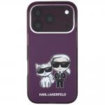 Husa Karl Lagerfeld IML Karl and Choupette Bodies Sketch Print cu MagSafe compatibila cu iPhone 18 Pro / 17 Pro, Burgundy 2 - lerato.ro