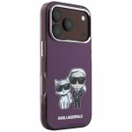 Husa Karl Lagerfeld IML Karl and Choupette Bodies Sketch Print cu MagSafe compatibila cu iPhone 18 Pro / 17 Pro, Burgundy 5 - lerato.ro