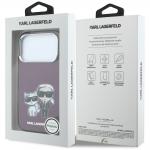 Husa Karl Lagerfeld IML Karl and Choupette Bodies Sketch Print cu MagSafe compatibila cu iPhone 18 Pro / 17 Pro, Burgundy 9 - lerato.ro
