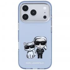 Huse si carcase iPhone 18 Pro, Husa Karl Lagerfeld IML Karl and Choupette Bodies Sketch Print cu MagSafe compatibila cu iPhone 18 Pro / 17 Pro, Albastru, lerato.ro