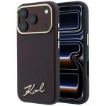 Husa Karl Lagerfeld Saffiano Small Script Metal Logo cu MagSafe compatibila cu iPhone 17 Pro / 18 Pro, Burgundy 4 - lerato.ro