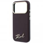 Husa Karl Lagerfeld Saffiano Small Script Metal Logo cu MagSafe compatibila cu iPhone 17 Pro / 18 Pro, Burgundy 7 - lerato.ro