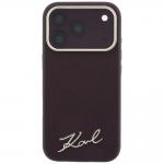 Husa Karl Lagerfeld Saffiano Small Script Metal Logo cu MagSafe compatibila cu iPhone 17 Pro Max / 18 Pro Max, Burgundy 2 - lerato.ro
