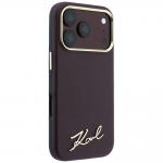 Husa Karl Lagerfeld Saffiano Small Script Metal Logo cu MagSafe compatibila cu iPhone 17 Pro Max / 18 Pro Max, Burgundy 5 - lerato.ro