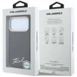 Husa Karl Lagerfeld Saffiano Small Script Metal Logo cu MagSafe compatibila cu iPhone 17 Pro Max / 18 Pro Max, Burgundy 9 - lerato.ro