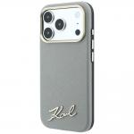 Husa Karl Lagerfeld Saffiano Small Script Metal Logo cu MagSafe compatibila cu iPhone 17 Pro Max / 18 Pro Max, Bej 3 - lerato.ro
