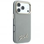 Husa Karl Lagerfeld Saffiano Small Script Metal Logo cu MagSafe compatibila cu iPhone 17 Pro Max / 18 Pro Max, Bej 5 - lerato.ro