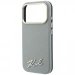 Husa Karl Lagerfeld Saffiano Small Script Metal Logo cu MagSafe compatibila cu iPhone 17 Pro Max / 18 Pro Max, Bej 7 - lerato.ro