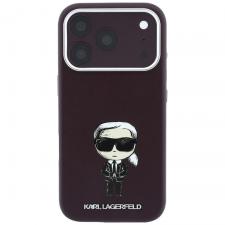 Huse si carcase iPhone 18 Pro, Husa Karl Lagerfeld Smooth Ikonik Sketch cu MagSafe compatibila cu iPhone 18 Pro / 17 Pro, Burgundy, lerato.ro