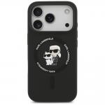 Husa Karl Lagerfeld Silicone Karl and Choupette Ring cu MagSafe compatibila cu iPhone 18 Pro Max / 17 Pro Max, Negru 2 - lerato.ro
