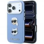 Husa Karl Lagerfeld Saffiano Karl and Choupette Heads Pins and Logo compatibila cu iPhone 18 Pro Max / 17 Pro Max, Albastru 4 - lerato.ro