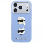 Husa Karl Lagerfeld Saffiano Karl and Choupette Heads Pins and Logo compatibila cu iPhone 18 Pro Max / 17 Pro Max, Albastru 2 - lerato.ro