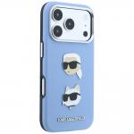 Husa Karl Lagerfeld Saffiano Karl and Choupette Heads Pins and Logo compatibila cu iPhone 18 Pro Max / 17 Pro Max, Albastru 5 - lerato.ro