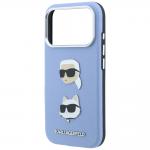 Husa Karl Lagerfeld Saffiano Karl and Choupette Heads Pins and Logo compatibila cu iPhone 18 Pro Max / 17 Pro Max, Albastru 7 - lerato.ro