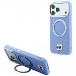 Husa Karl Lagerfeld Ring Stand 360 Choupette Head Pin cu MagSafe compatibila cu iPhone 18 Pro / 17 Pro, Albastru 4 - lerato.ro
