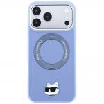Husa Karl Lagerfeld Ring Stand 360 Choupette Head Pin cu MagSafe compatibila cu iPhone 18 Pro / 17 Pro, Albastru 2 - lerato.ro