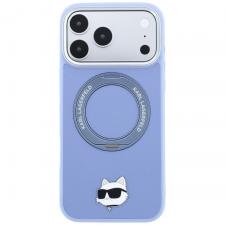 Huse si carcase iPhone 18 Pro, Husa Karl Lagerfeld Ring Stand 360 Choupette Head Pin cu MagSafe compatibila cu iPhone 18 Pro / 17 Pro, Albastru, lerato.ro