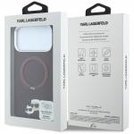 Husa Karl Lagerfeld Ring Stand 360 Karl and Choupette Heads Pin cu MagSafe compatibila cu iPhone 18 Pro / 17 Pro, Burgundy 9 - lerato.ro