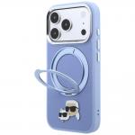Husa Karl Lagerfeld Ring Stand 360 Karl and Choupette Heads Pin cu MagSafe compatibila cu iPhone 18 Pro / 17 Pro, Albastru 3 - lerato.ro