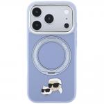 Husa Karl Lagerfeld Ring Stand 360 Karl and Choupette Heads Pin cu MagSafe compatibila cu iPhone 18 Pro / 17 Pro, Albastru 2 - lerato.ro
