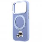 Husa Karl Lagerfeld Ring Stand 360 Karl and Choupette Heads Pin cu MagSafe compatibila cu iPhone 18 Pro / 17 Pro, Albastru 7 - lerato.ro