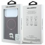 Husa Karl Lagerfeld Ring Stand 360 Karl Head Pin cu MagSafe compatibila cu iPhone 18 Pro / 17 Pro, Burgundy 9 - lerato.ro