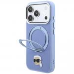 Husa Karl Lagerfeld Ring Stand 360 Karl Head Pin cu MagSafe compatibila cu iPhone 18 Pro / 17 Pro, Albastru 3 - lerato.ro