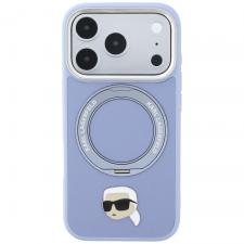 Huse si carcase iPhone 18 Pro, Husa Karl Lagerfeld Ring Stand 360 Karl Head Pin cu MagSafe compatibila cu iPhone 18 Pro / 17 Pro, Albastru, lerato.ro