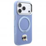 Husa Karl Lagerfeld Ring Stand 360 Karl Head Pin cu MagSafe compatibila cu iPhone 18 Pro / 17 Pro, Albastru 5 - lerato.ro
