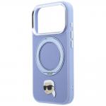 Husa Karl Lagerfeld Ring Stand 360 Karl Head Pin cu MagSafe compatibila cu iPhone 18 Pro / 17 Pro, Albastru 7 - lerato.ro