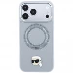 Husa Karl Lagerfeld Ring Stand 360 Karl Head Pin cu MagSafe compatibila cu iPhone 18 Pro / 17 Pro, Gri 2 - lerato.ro