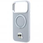 Husa Karl Lagerfeld Ring Stand 360 Karl Head Pin cu MagSafe compatibila cu iPhone 18 Pro / 17 Pro, Gri 7 - lerato.ro