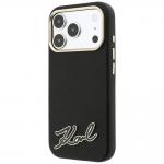 Husa Karl Lagerfeld Grained Resin Signature Logo cu MagSafe compatibila cu iPhone 18 Pro / 17 Pro, Negru 3 - lerato.ro