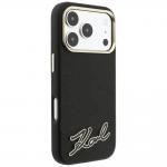 Husa Karl Lagerfeld Grained Resin Signature Logo cu MagSafe compatibila cu iPhone 18 Pro / 17 Pro, Negru 5 - lerato.ro