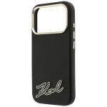 Husa Karl Lagerfeld Grained Resin Signature Logo cu MagSafe compatibila cu iPhone 18 Pro / 17 Pro, Negru 7 - lerato.ro