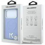 Husa Karl Lagerfeld Grained Embossed Ring Kameo Logo cu MagSafe compatibila cu iPhone 18 Pro / 17 Pro, Albastru 9 - lerato.ro