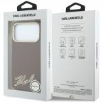 Husa Karl Lagerfeld Grained Grained Resin Signature Logo cu MagSafe compatibila cu iPhone 18 Pro / 17 Pro, Burgundy 9 - lerato.ro