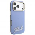 Husa Karl Lagerfeld Grained Resin Signature Logo cu MagSafe compatibila cu iPhone 18 Pro / 17 Pro, Albastru 5 - lerato.ro