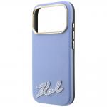 Husa Karl Lagerfeld Grained Resin Signature Logo cu MagSafe compatibila cu iPhone 18 Pro / 17 Pro, Albastru 7 - lerato.ro