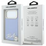 Husa Karl Lagerfeld Grained Resin Signature Logo cu MagSafe compatibila cu iPhone 18 Pro / 17 Pro, Albastru 9 - lerato.ro
