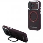 Husa Karl Lagerfeld Ring Stand 360 Saffiano Classic Logo cu MagSafe compatibila cu iPhone 18 Pro Max / 17 Pro Max, Burgundy 4 - lerato.ro