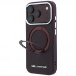 Husa Karl Lagerfeld Ring Stand 360 Saffiano Classic Logo cu MagSafe compatibila cu iPhone 18 Pro Max / 17 Pro Max, Burgundy 3 - lerato.ro