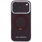 Husa Karl Lagerfeld Ring Stand 360 Saffiano Classic Logo cu MagSafe compatibila cu iPhone 18 Pro Max / 17 Pro Max, Burgundy 2 - lerato.ro