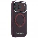 Husa Karl Lagerfeld Ring Stand 360 Saffiano Classic Logo cu MagSafe compatibila cu iPhone 18 Pro Max / 17 Pro Max, Burgundy 5 - lerato.ro