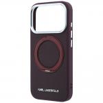 Husa Karl Lagerfeld Ring Stand 360 Saffiano Classic Logo cu MagSafe compatibila cu iPhone 18 Pro Max / 17 Pro Max, Burgundy 7 - lerato.ro
