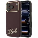 Husa Karl Lagerfeld Grained Resin Signature Logo cu MagSafe compatibila cu iPhone 18 Pro Max / 17 Pro Max, Burgundy 4 - lerato.ro
